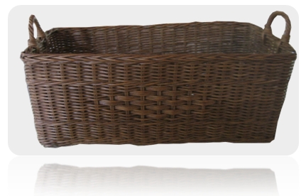 square storage basket brown